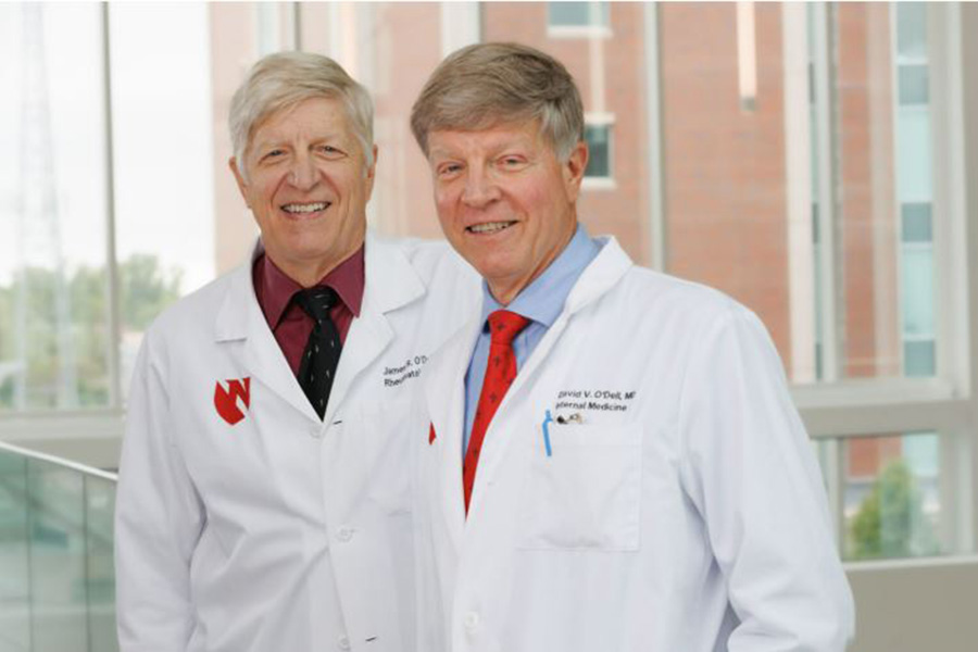 Dr. James O'Dell and Dr. David O'Dell receive lifetime achievement awards.