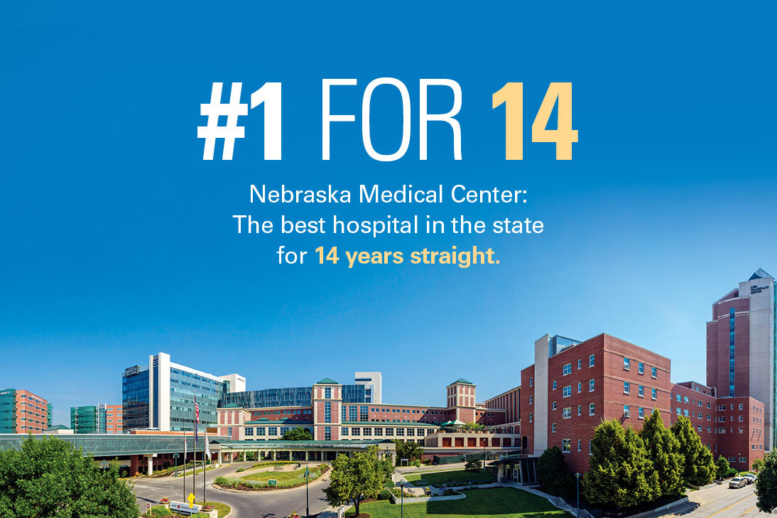 Nebraska Medical Center is the best hospital in the state for 14 years straight, based on US News and World Report rankings.