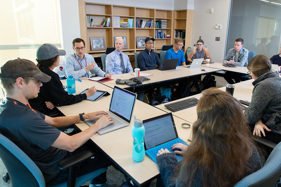 Students in a meeting