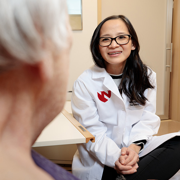 A provider discussing palliative care options with a patient.