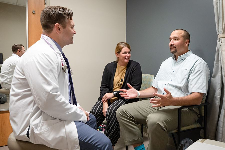 Doctor working with patients