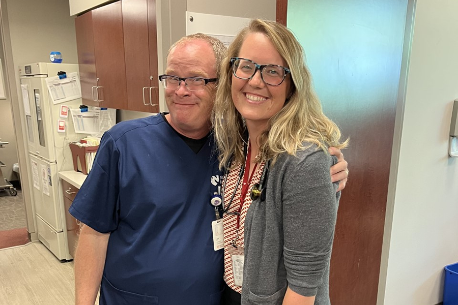 Dr. Amy Dreessen with a colleague at Midtown Clinic.