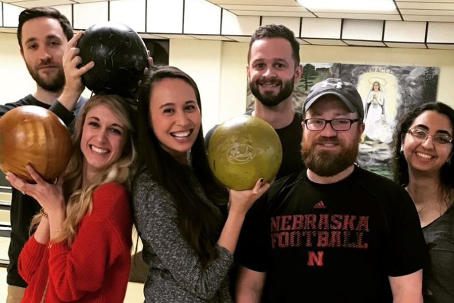 Internal Medicine chief residents enjoying a bowling outing.