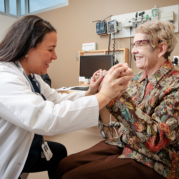 Dr. Bishop works with a patient