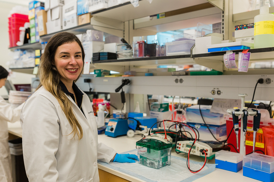 Researchers from the UNMC division of nephrology at work in their lab.