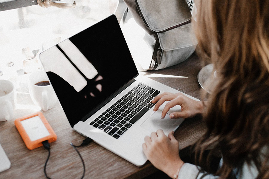 Woman at computer