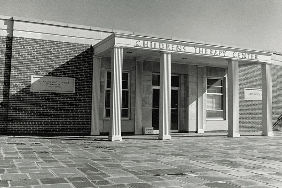 Children’s Therapy Center at 4400 Dewey Ave., in memory of C. Louis Meyer, 1958.
