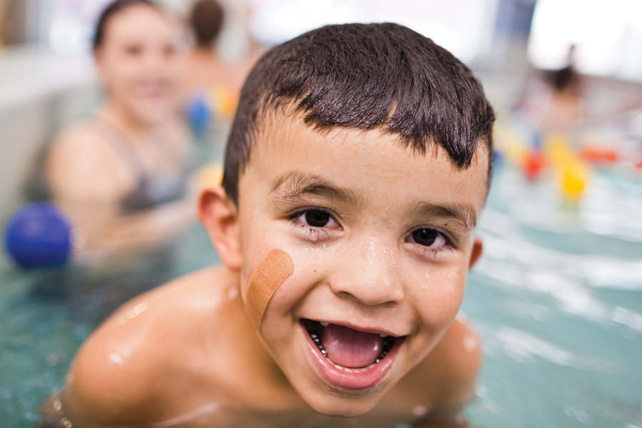 MMI client in the indoor pool.