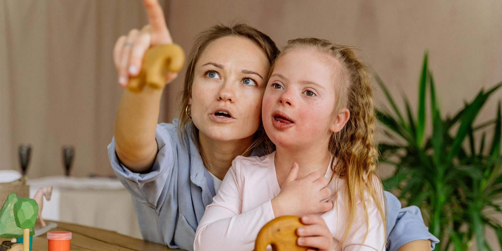 Provider works with child with Down Syndrome.