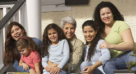 stock photo: multi-generational photo of a hispanic family