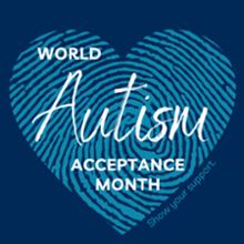 Autism Acceptance Month social media profile image - blue