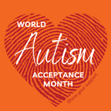 Autism Acceptance Month social media profile image - orange