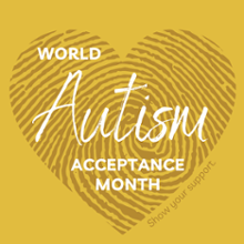 Autism Acceptance Month social media profile image - yellow