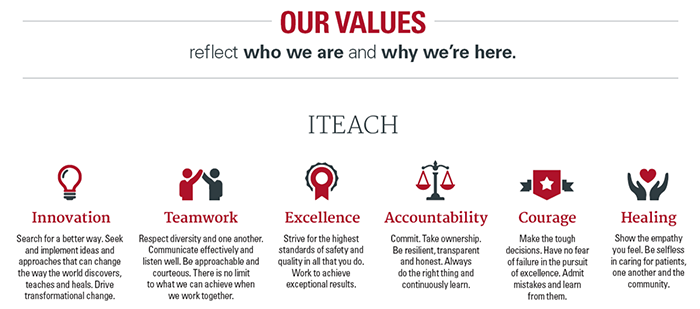 UNMC and Nebraska Med iTEACH Values