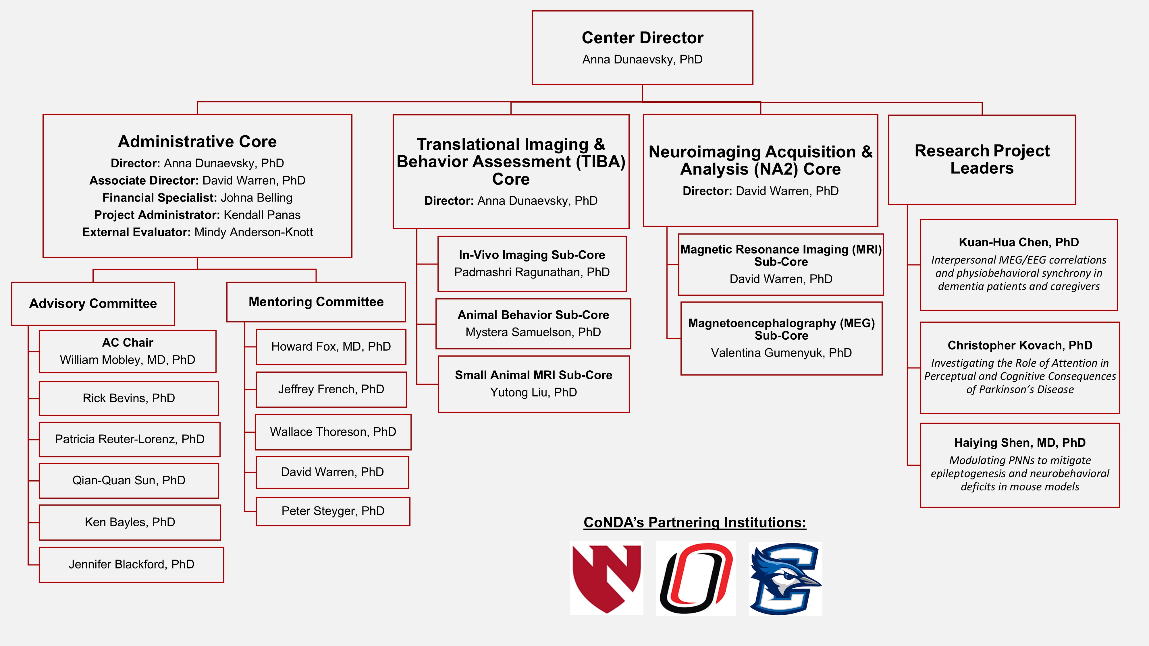 CoNDA Center Organization Chart