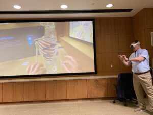 Mark demonstrated the Vision Pro for learning anatomy.