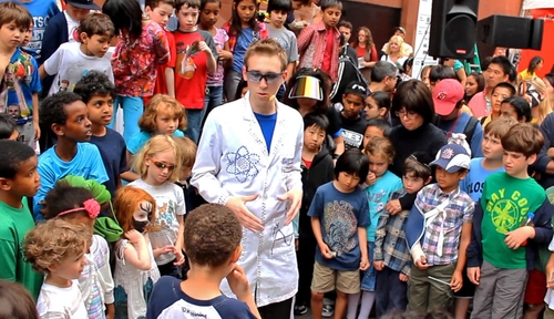 Dancing Scientist Jeffrey Vinokur was a hit at the Inaugural Nebraska Science Festival.