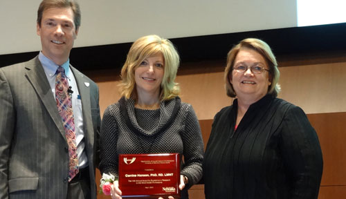 From left, Kyle Meyer, Ph.D., Corrine Hanson, Ph.D., and Pat Leuschen, Ph.D.