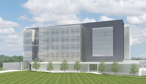 An artist's rendering of the new College of Pharmacy building.