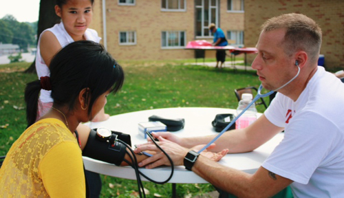 Blood pressure screenings were part of a joint event by the UNMC College of Nursing and a local non-profit organization in August.