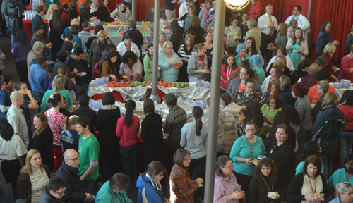 Crowds were large at the Chancellor's Holiday Tea on Thursday.