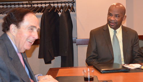 UNMC Chancellor Harold M. Maurer, M.D., and Councilman Franklin Thompson.