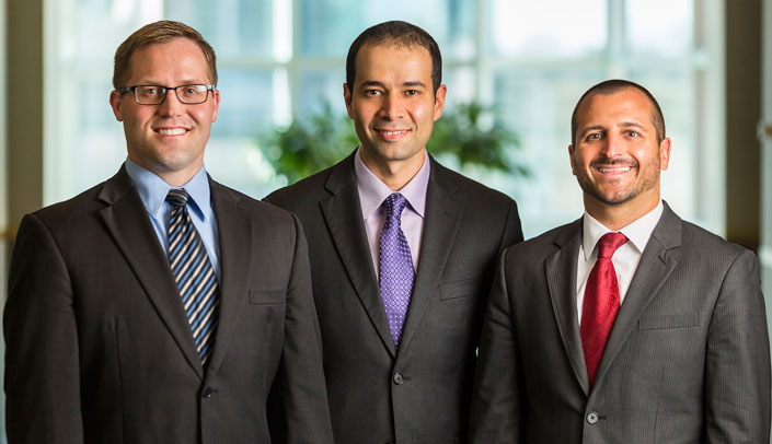 From left, Kevin Lindgren, M.D., Khalid Azzam, M.D., and David Minges, M.D.