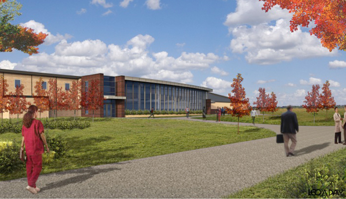An artist's rendering of the redesigned Student Life Center.