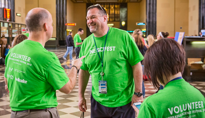 Volunteers at the 2014 Nebraska Science Festival.