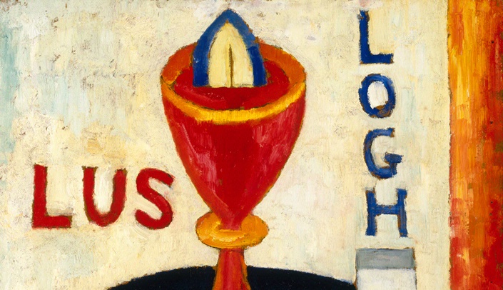 A detail from Marsden Hartley's "Handsome Drinks," part of the Joslyn exhibition.