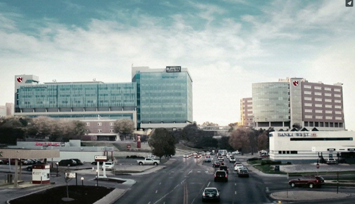 An artist's rendering of the Fred & Pamela Buffett Cancer Center.