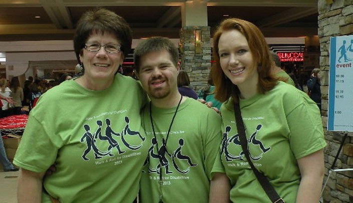 Kim Bainbridge, left, with son Justin and daughter Kristin at the Munroe-Meyer Institute's 2013 Walk and Roll for Disabilities event.
