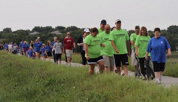 Participants in last year's Huntington's Disease Research Walk and Run.