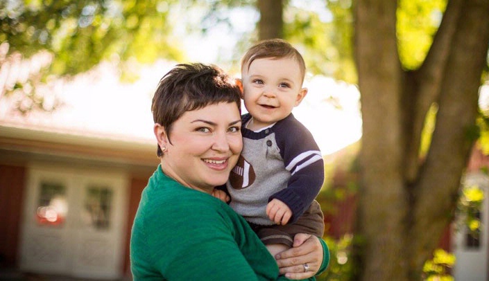 Brenda Nickol with her son, Elliott.