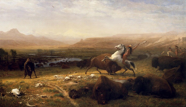 Image credit: Albert Bierstadt (American, born Germany, 1830-1902), The Last of the Buffalo, circa. 1888, oil on canvas, 60.25 x 96.5 inches, Buffalo Bill Center of the West, Cody, Wyo., Gertrude Vanderbilt Whitney Trust Fund Purchase.