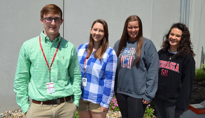 Public health workshop participants included, from left, Taylor Martin, Hannah Seyller, Marissa Knott and Madeline Eischen.