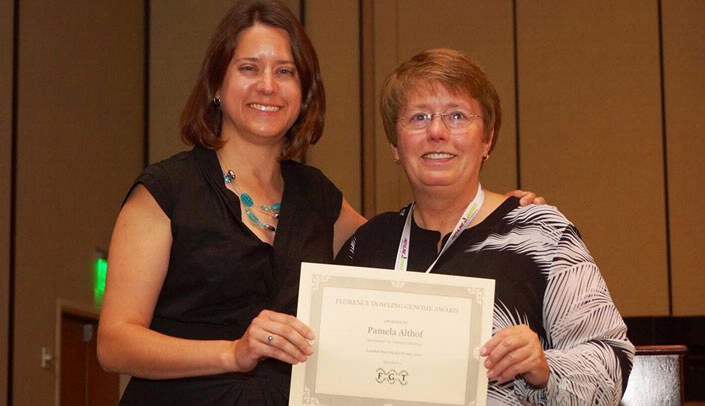 Left, MMI's Pam Althof with Patricia Dowling, Ph.D., president of AGT.