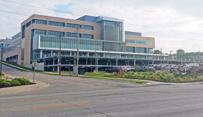 The Lauritzen Outpatient Center at 40th and Leavenworth streets. The photo, taken this month, shows the building nearing completion.