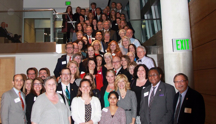 Members of the inaugural induction class of the Interprofessional Academy of Educators.