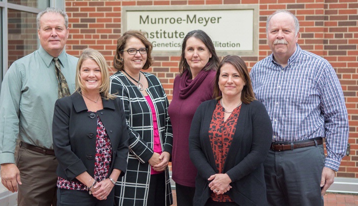 From left, UCEDD Director Wayne Stuberg, Ph.D., Kim Falk, Sarah Swanson, Rachel Ray, Tara Harper and Mark Smith.