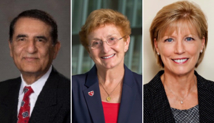 From left, Hamid Vakilzadian, Ph.D., the event's general chair and associate professor in the UNL College of Engineering; Pamela Boyers, Ph.D., associate vice chancellor for clinical simulation/iEXCEL℠; and Beverly Seay, executive director for Nebraska Applied Research Institute