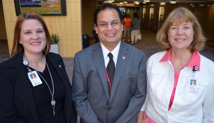 Kay Grant, Frank Pietrantoni  and Carla Snyder of the Office of Health Professions Education.