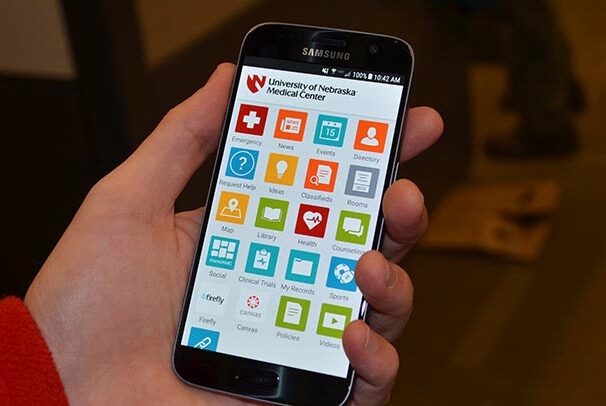 An image of the UNMC app