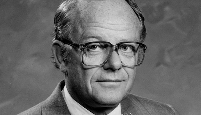 Raymond Records, M.D., former chair of the UNMC Department of Ophthalmology, in 1982.