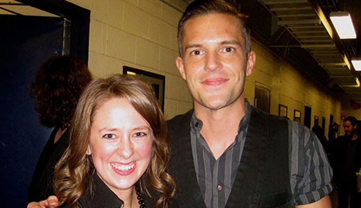Abby Meyer with Brandon Flowers, lead singer of the rock band, The Killers.