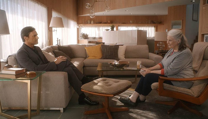 From left, Jon Hamm and Lois Smith in "Marjorie Prime."