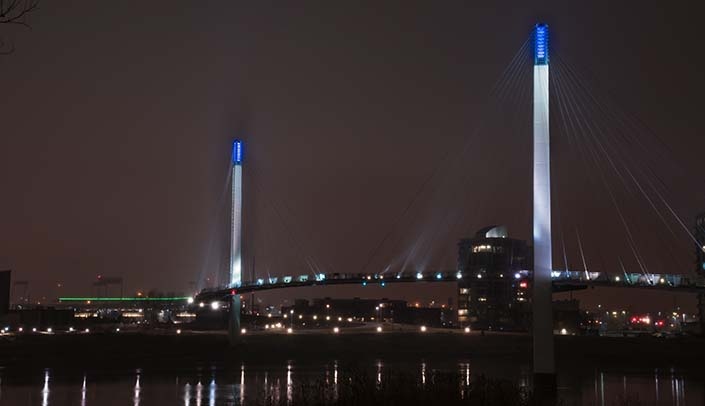 The Bob Kerrey Pedestrian Bridge on April 2.