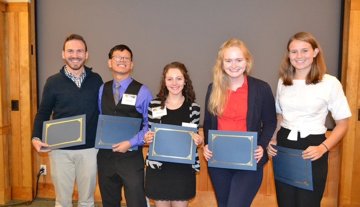 Oral presentation winners include: Tyler Rollman, Andrew Pham, Mika Caplan, Molly Myers and Eilidh Chowanec