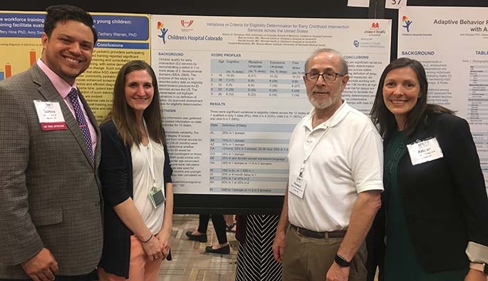 From left, researchers included Marcos Colon, M.D., and Rachel Goode, M.D., from Monroe Carell Jr. Children's Hospital at Vanderbilt, MMI's Howard Needelman, M.D., and Allison Dempsey, Ph.D., from the University of Colorado.