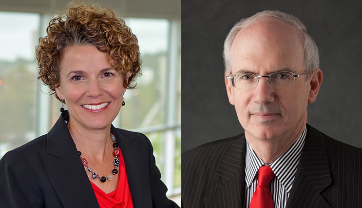 Dean Janet Guthmiller, D.D.S., Ph.D., and UNMC Chancellor Jeffrey P. Gold, M.D., will hold a "Campus Conversation" forum in Lincoln on April 17.